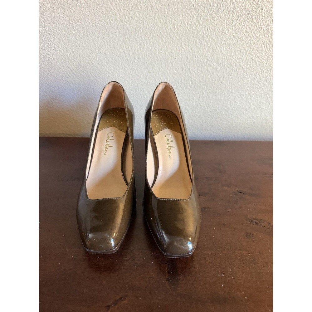 Cole Haan Women's NIKEAIR Brown Patent Leather Heels Shoe Size 7.5 B EUC